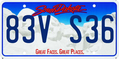 SD license plate 83VS36