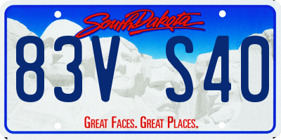 SD license plate 83VS40