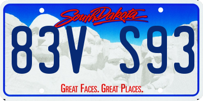 SD license plate 83VS93