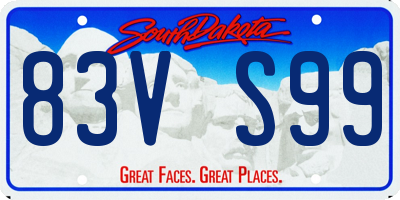 SD license plate 83VS99