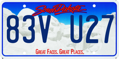 SD license plate 83VU27