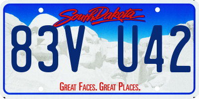 SD license plate 83VU42