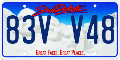 SD license plate 83VV48