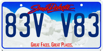 SD license plate 83VV83