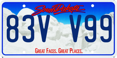 SD license plate 83VV99