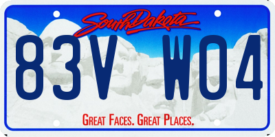 SD license plate 83VW04