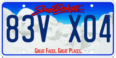 SD license plate 83VX04
