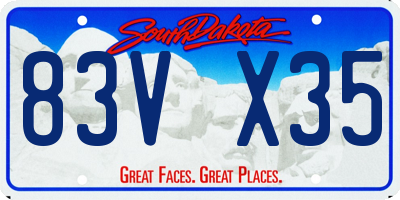 SD license plate 83VX35