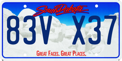SD license plate 83VX37