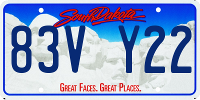 SD license plate 83VY22