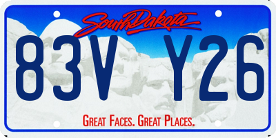 SD license plate 83VY26