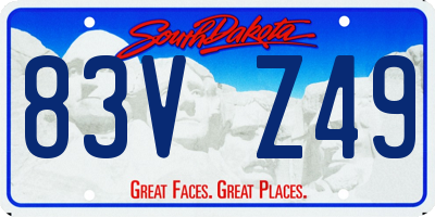 SD license plate 83VZ49