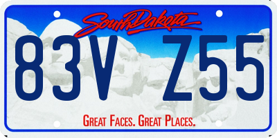 SD license plate 83VZ55