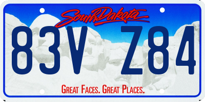 SD license plate 83VZ84