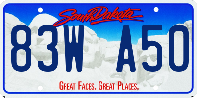 SD license plate 83WA50