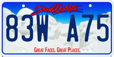 SD license plate 83WA75