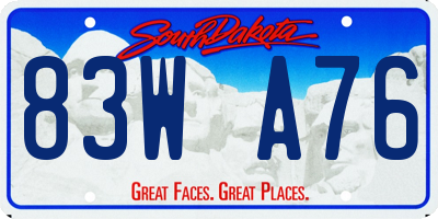 SD license plate 83WA76