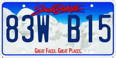 SD license plate 83WB15