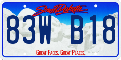 SD license plate 83WB18