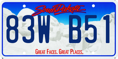 SD license plate 83WB51