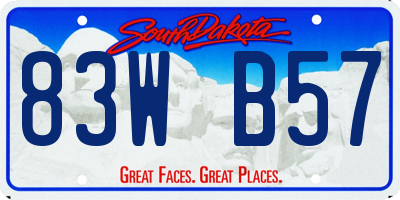 SD license plate 83WB57