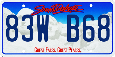 SD license plate 83WB68