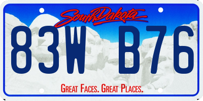 SD license plate 83WB76