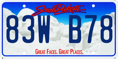 SD license plate 83WB78