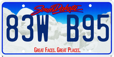 SD license plate 83WB95