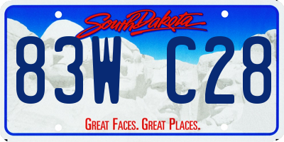 SD license plate 83WC28