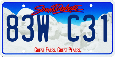 SD license plate 83WC31
