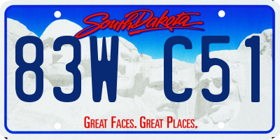 SD license plate 83WC51