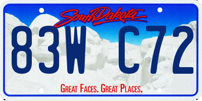 SD license plate 83WC72