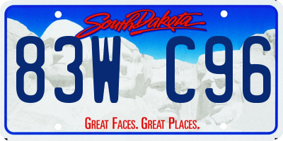 SD license plate 83WC96