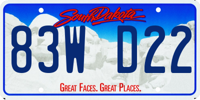 SD license plate 83WD22