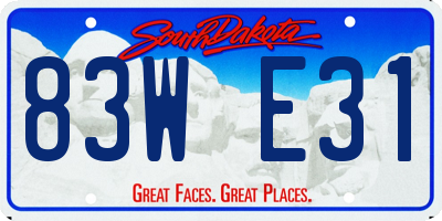 SD license plate 83WE31