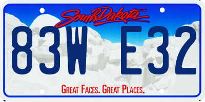 SD license plate 83WE32