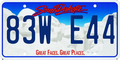 SD license plate 83WE44