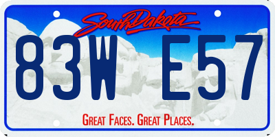 SD license plate 83WE57