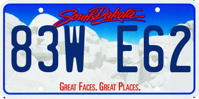 SD license plate 83WE62