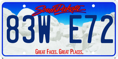SD license plate 83WE72