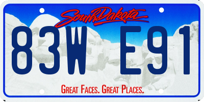 SD license plate 83WE91