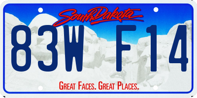 SD license plate 83WF14