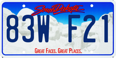 SD license plate 83WF21