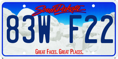 SD license plate 83WF22