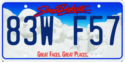 SD license plate 83WF57