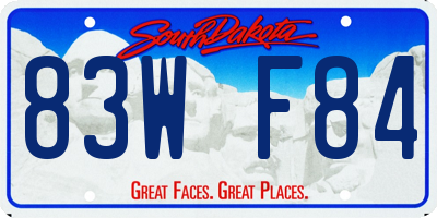 SD license plate 83WF84