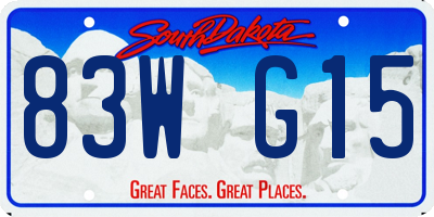 SD license plate 83WG15