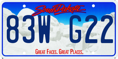 SD license plate 83WG22