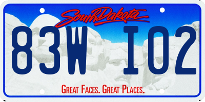 SD license plate 83WI02